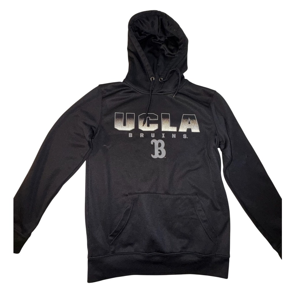 UCLA Bruins Hoodie Black Performance Fleece Sweatshirt Mens Medium Graphic Logo